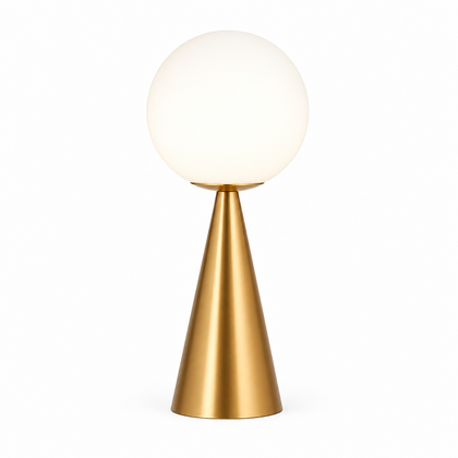 Gold Cone Glass Globe Table Lamp