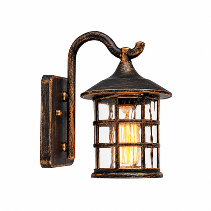 Rustic Metal and Glass Wall Light
