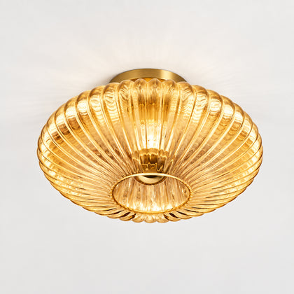 Ribbed Glass Wall & Ceiling Light – E27