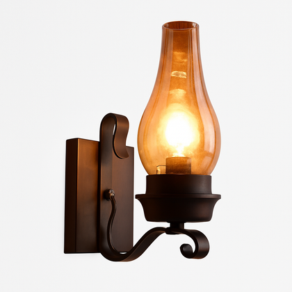 Retro Kerosene-Style Glass Wall Light