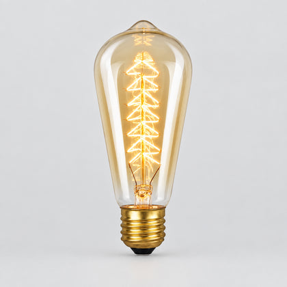 E27 ST64 Filament Bulb, 40W, 2700K, Clear Glass, Vintage Edison