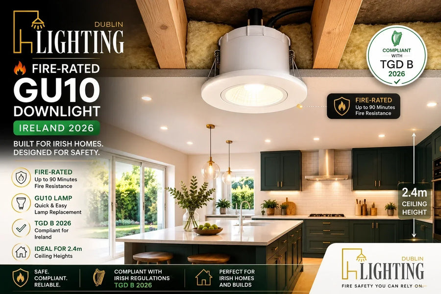 GU10 Downlights Ireland 2026: Fire-Rated, Dimmable &amp; IP65 — What Actually Fits Your Irish Ceiling