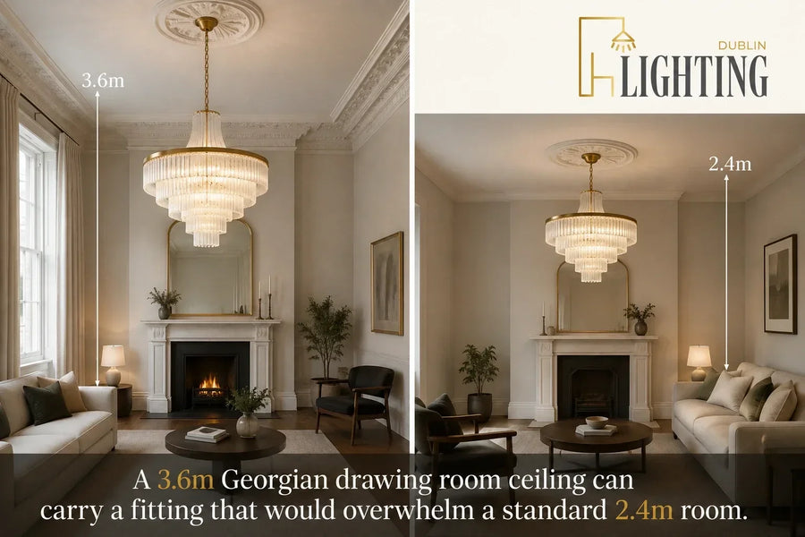 High Ceilings in Irish Period Homes: Lighting for Georgian, Victorian & Attic Conversions
