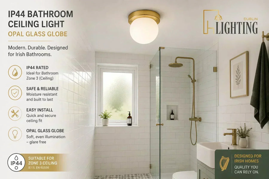 Bathroom Lights Ireland 2026: IP Zones, Safe Fittings and What Actually Works in an Irish Bathroom