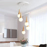 Bryton LED Pendant Light Set Iron Wood Glass 3 or 5