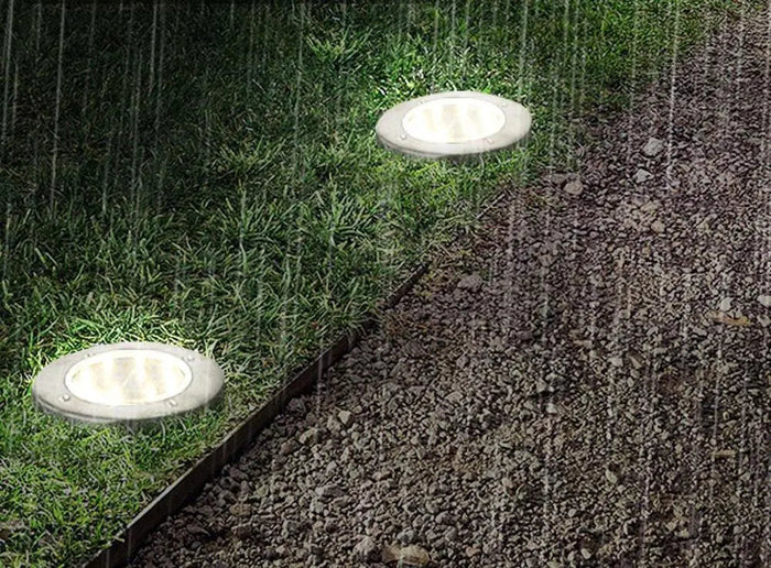 Solar LED Garden Ground Lamp Stainless Steel ABS 8 LED