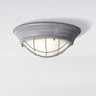 Porthole Ceiling Light Concrete-Effect Metal Frosted Glass 2×E27 Ø34cm