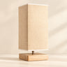 Beige Wood and Fabric E27 Table Lamp 13 × 36 cm