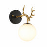 Gold Antler Glass Globe Wall Light