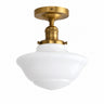 Globe Vintage Opal Glass Semi-Flush Ceiling Light, E27
