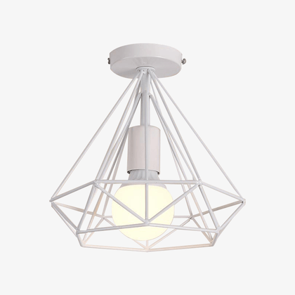 White Scandinavian Birdcage Ceiling Light E27, Metal