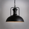 Large Industrial Pendant Light Matt Black Metal 42cm E27 ST64 Bulb Included