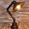 Vintage Industrial Desk Lamp All Black Metal Pipe Shade E27
