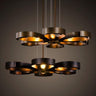 Industrial Flower Pendant Light Metal E14 Copper Black Ø60cm