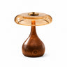 Amber Glass and Wood LED Table Lamp