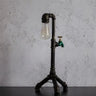 Tall Industrial Pipe Table Lamp Black Green Valve E27