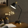 Adjustable Industrial Table Lamp Black Gold Metal Shade E27