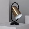 Industrial Table Lamp Matte Black Base Gold Metal Shade E27