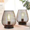 Industrial Cordless Table Lamp Rechargeable Metal Cage 18 cm
