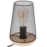 Wood and Metal Desk Lamp Filigree Metal Shade E27 23 cm