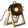 Tachicom Bedside Lamp Wood Metal Cage E27