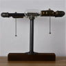 Industrial Table Lamp Solid Wood Base Black Pipe Gold Sockets E27