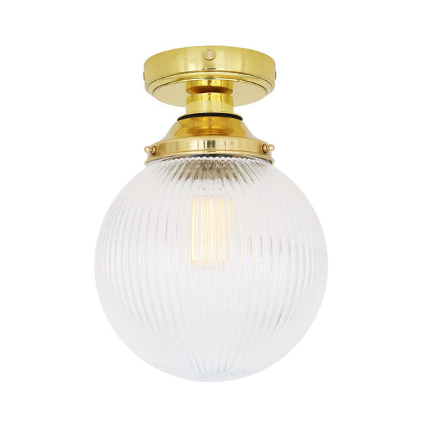 IP44 Globe Ceiling Light Brass E27 Bathroom-Safe 7 Finishes