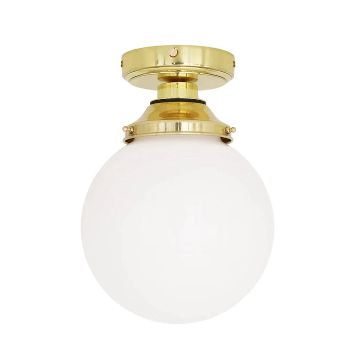 IP44 Globe Ceiling Light Brass E27 Bathroom-Safe 7 Finishes