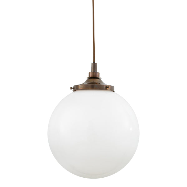 Opal Glass Globe Pendant Light IP44 Brass Gallery 20–35cm 7 Finishes