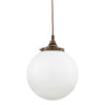 Opal Glass Globe Pendant Light IP44 Brass Gallery 20–35cm 7 Finishes