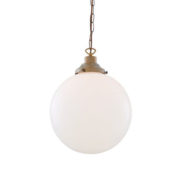 Opal Glass Globe Pendant Light Brass E27 5 Sizes 20–40cm 5 Finishes