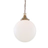 Opal Glass Globe Pendant Light Brass E27 5 Sizes 20–40cm 5 Finishes