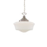 Opal Glass Schoolhouse Pendant Light E27 Chain Hung Ø35cm 6 Finishes