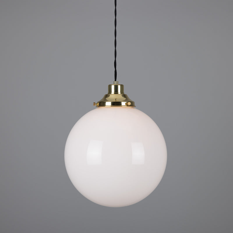 Opal Glass Globe Pendant Light, 20–30cm, 6 Finishes