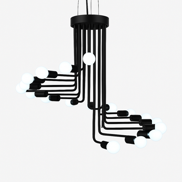 Black Multi-Light Staircase Chandelier