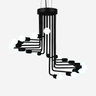Black Multi-Light Staircase Chandelier