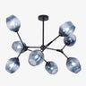 Branching Metal and Glass Chandelier