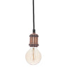 Small Copper Pendant Light Brushed Iron E27 40W 1m or 2m Cable