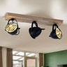 Industrial 3-Lamp Ceiling Light Black Adjustable Arms 3×E14
