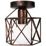 Wrought Iron Cage Ceiling Light Rust Finish E27 40W 240V