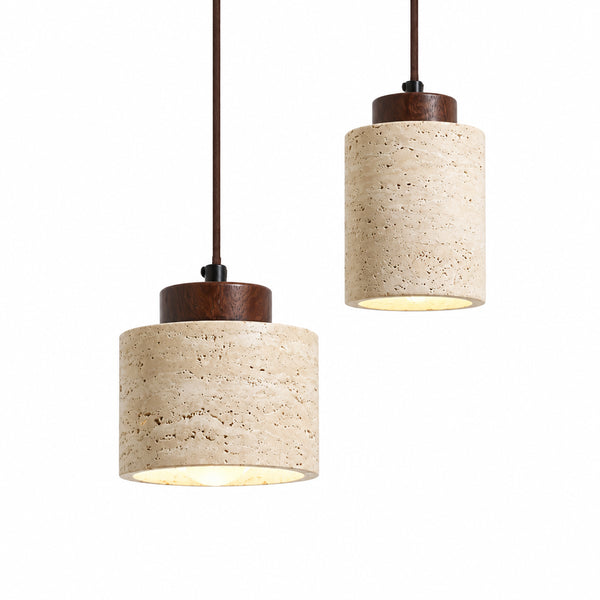 Japanese Wabi-Sabi Stone Pendant Light E27, Yellow