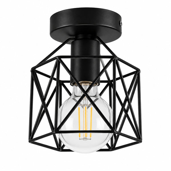 Round Iron Flush Mount Ceiling Light E27, Modern