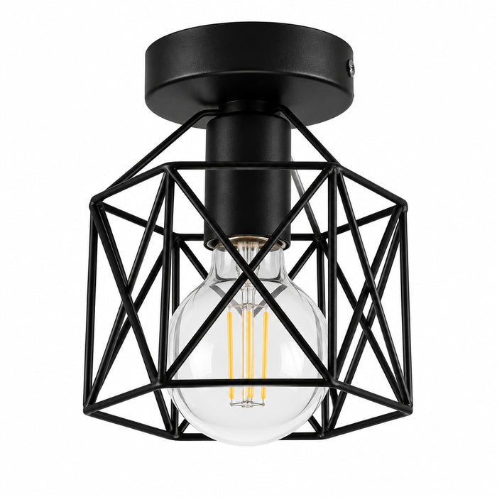 Round Iron Flush Mount Ceiling Light E27, Modern