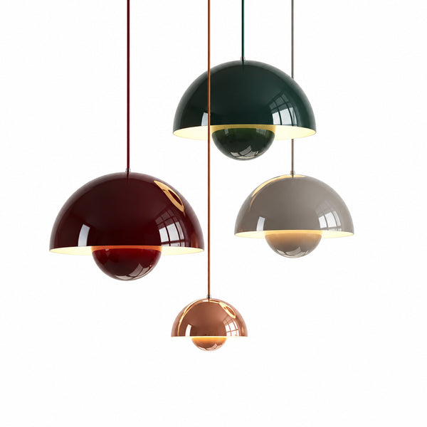 23cm Metal Pendant Light E27, 8 Colours, Knob Switch