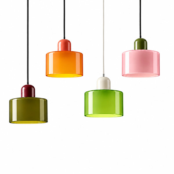 Coloured Glass E27 Pendant Light