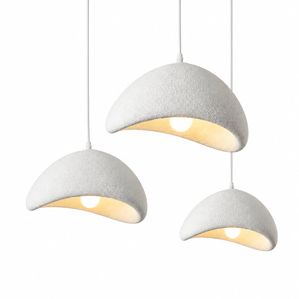 Nordic Wabi-Sabi Cord Pendant Light, 4 Sizes, White or Grey