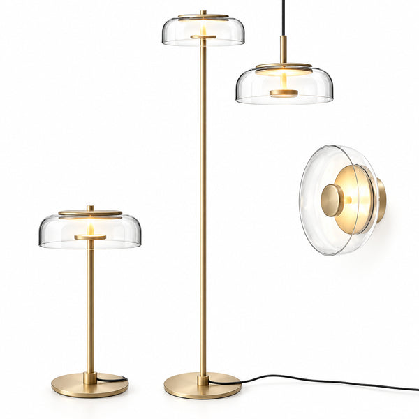 Modern Glass and Metal E27 Lighting