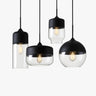 Loft Glass Pendant Light E27 — Black / Pink / White, Amber or Clear Glass, 5 Shapes