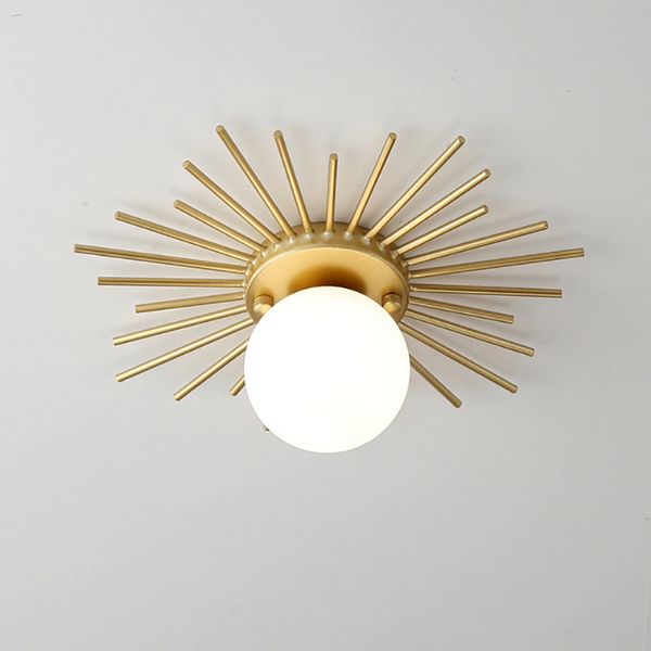 Gold Metal and Glass E27 Ceiling Light