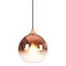 Copper Glass Globe Pendant Light E27 Ø20cm 150cm Cable